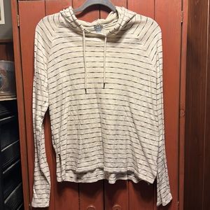 AERIE lightweight striped hooded sweatshirt